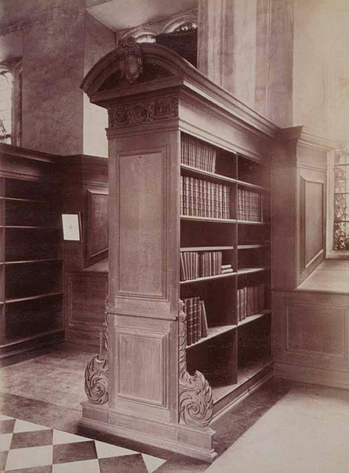 Bookcase in old library